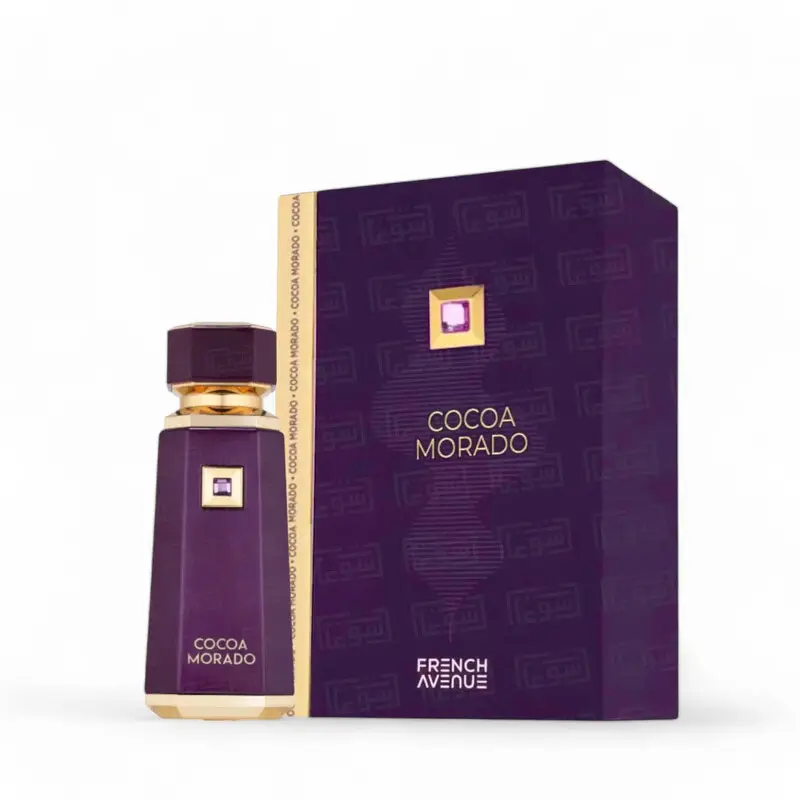 Fragrance World French Avenue Cocoa Morado Eau De Parfum Unisex, 3.4 oz (100 ml) | unisex love-o-matic fragrance, unisex amber woody cologne, unisex latte scented fragrance, unisex megamare parfum, french avenue cocoa morado perfume, unisex perfume
