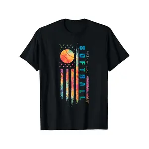 Tie Dye Softball Teen Girls Softball Player USA Flag T-Shirt for Boy Girl, Soft Fabric, Breathable Short Sleeve Tees  (3-13Y)