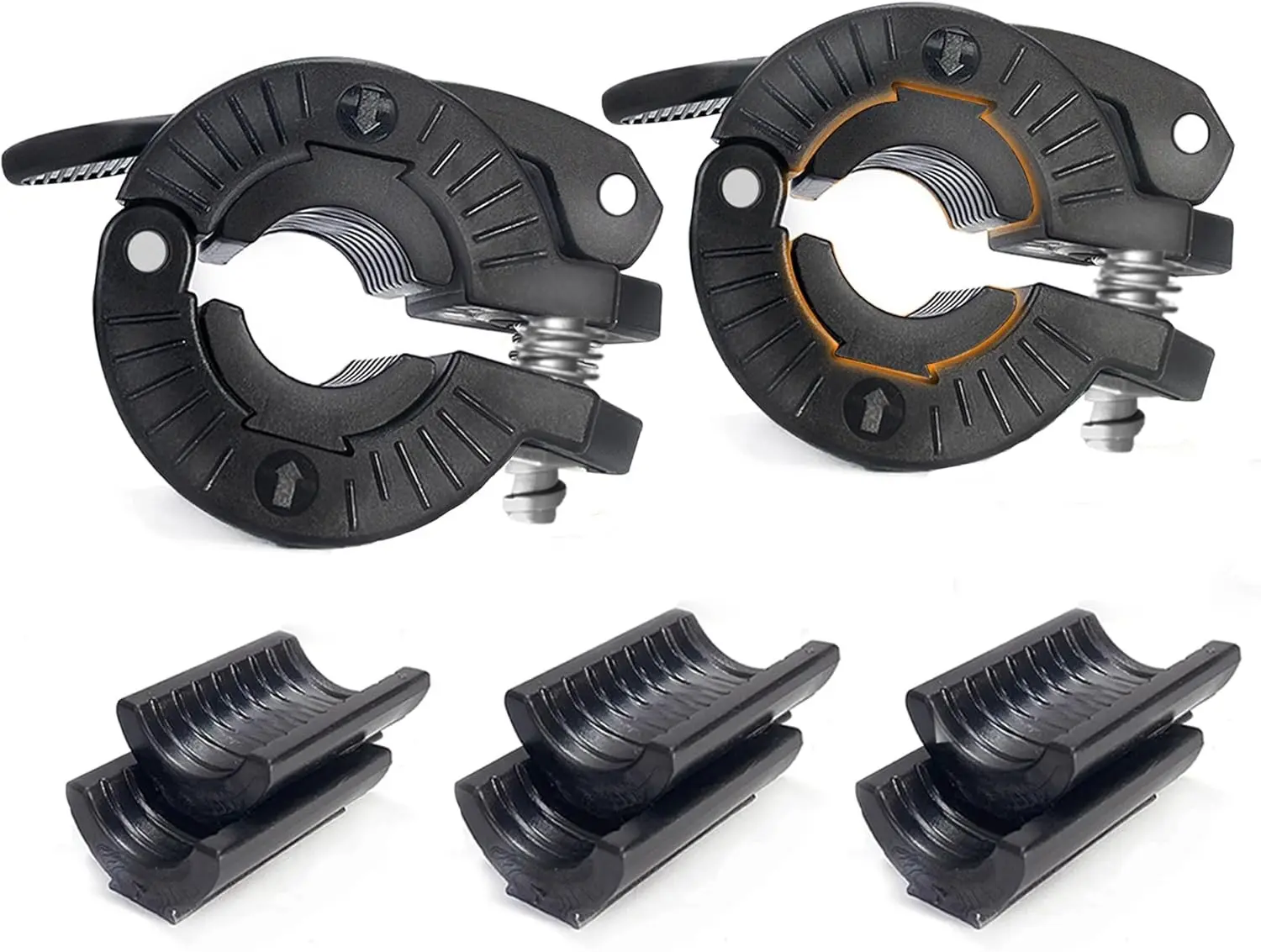 Barbell Clamps 1 Inch - 2 PCS Adjustable Barbell Clips Quick Release Locking Weight Clips Olympic Barbell Collars (Black 0.98-1.18inch)