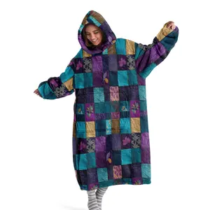 hoodie blanket, Wearable Blanket, Boho Patchwork Hooded Blanket, Wearable Soft Comfortable Large Size, Cozy Hooded Blanket, Warm Sofa Cover, Home Leisure Blanket, Air Conditioning Blanket, Christmas Gift, Valentine's Day gift