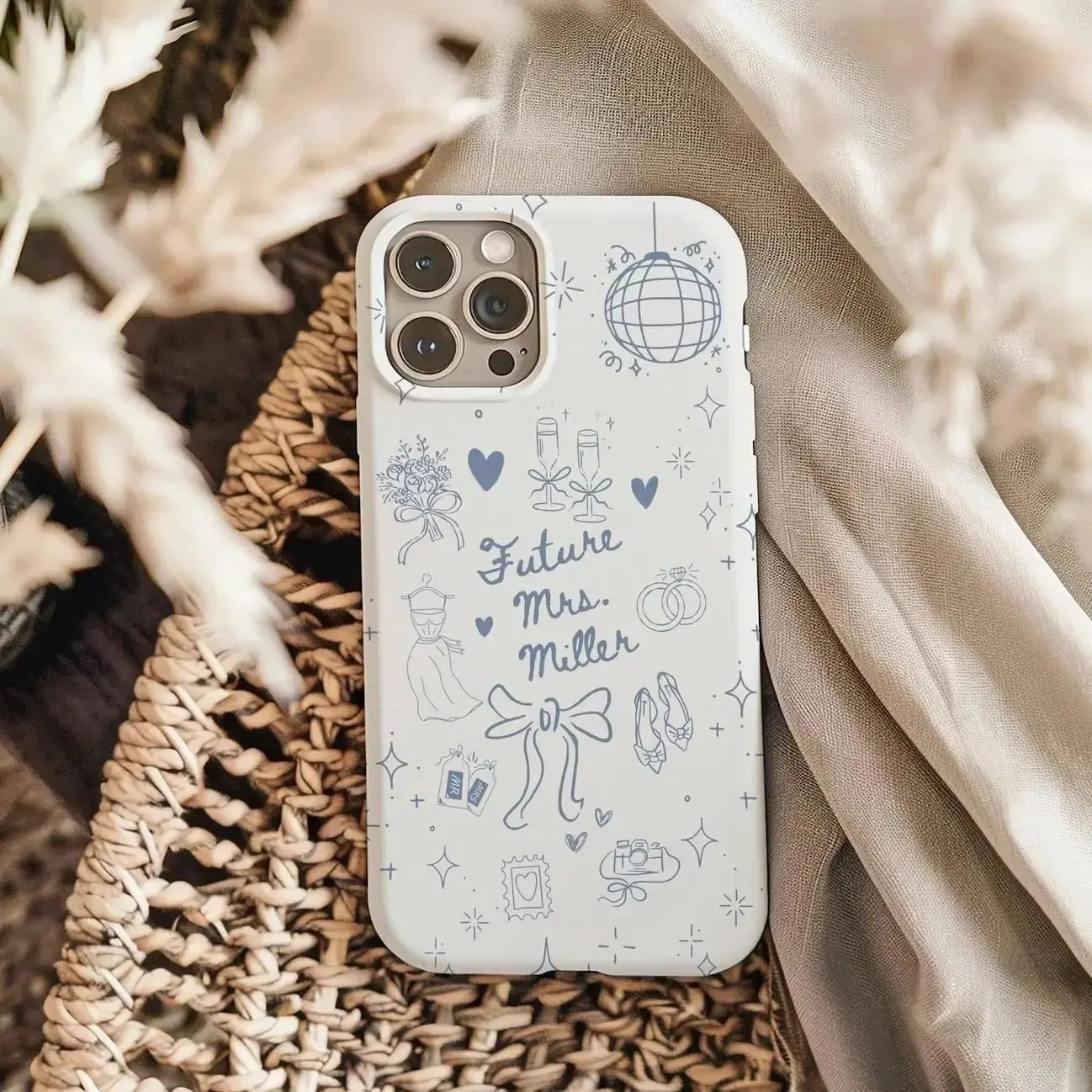 Personalized Future Mrs. Shockproof Polycarbonate Phone Case - Protective Casing, MagSafe Phone Accessories, Bride-To-Be Gift for iPhone 17/16/15/14/13/12 (Pro, Max, Plus),Printing, Vivid Uv/Dtf Print
