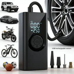 Portable Air Compressor Automotive Tire Inflator, 150psi Wireless Car Tyre Pump with Pressure Gauge and LED Light, Fast Charging for Cars Bikes Balls, Vehicle Tire Inflator