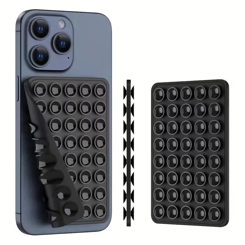 Silicone Suction Cup Phone Case Stand, compatible with iPhone and Android phones, suitable for glass, metal, and plastic surfaces. Hands-free strong suction mount ideal for video recording, selfies, and beach accessories. Phone accessory.