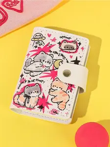 Cute Cartoon Cat Pattern Card Holder, Multi Card Slot Card Holder, Large Capacity ID Card Holder, Casual Versatile Holder for Women, Fashionable Card Holder, Credit Card Holder Organizer