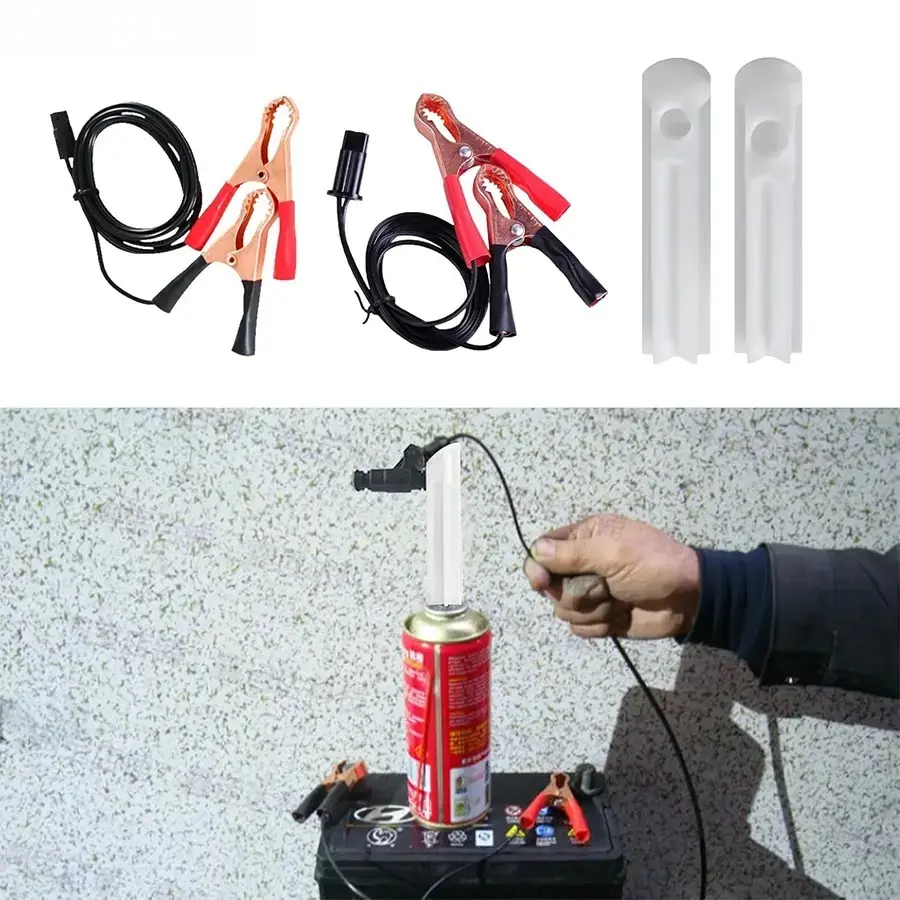 4Pcs Fuel Injector Cleaner Kit, Universal Fuel Injector Flush Cleaner Adapter DIY Cleaning Tool Kit with Test Lead, for Car Fuel Injector Tester Fuel Pump Pressure Test, TikTokShopBlackFriday