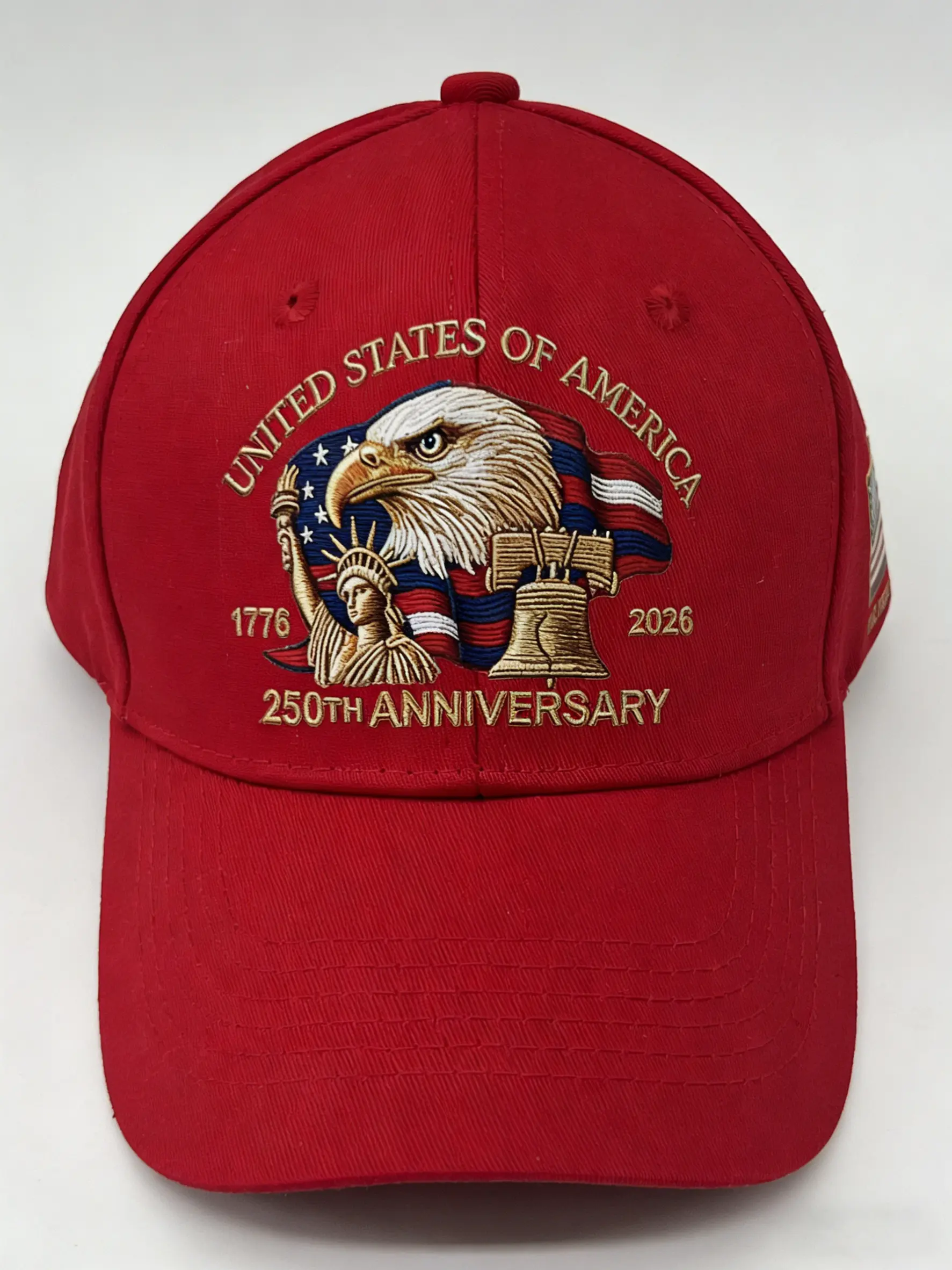 Unisex American 250th Anniversary Commemorative Cotton Hat - Embroidery Eagle Motif, Geometric Accents, 1776-2026 Letters, Breathable, Sturdy Adjustable Buckle Closure, Patriotic Father's Day Home Decor Accessory (TikTok Shop Spring Glow Up)