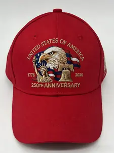 250th Anniversary American Commemorative Cap Adjustable Patriotic Hat with Embroidered Eagle Totem & 1776-2026 Lettering for Unisex Gift Durable Comfortable USA Pride Accessory - Cotton, Decor