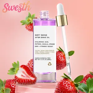 SWEATH Smooth Glow After Shave Oil with Hyaluronic Acid Peptides Vanilla Strawberry & Vitamin E Boost Vegan Clean High Performance Moisturizing Serum for Women Body Care