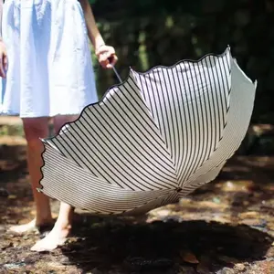 Portable Striped Umbrella, Three-Fold Manual Rain/sun Umbrella, Sunshade Umbrella, Daily Commute, Travel Photography, Multiple Colors Available, Unisex, Lightweight Foldable Umbrella