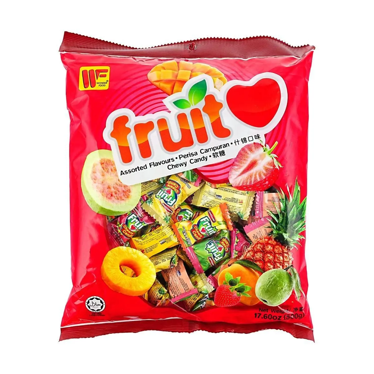 WONDER FOOD Malaysia Mixed Fruit Gummies 17.6 oz - Delicious Chewy Candy