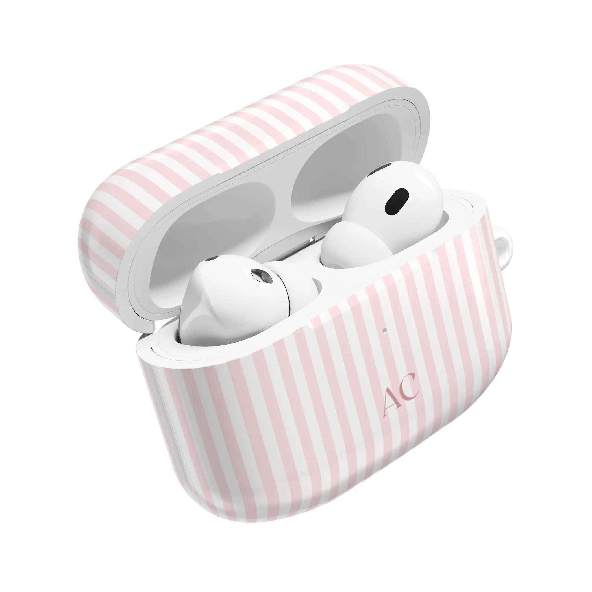 Personalized Pink Air Pod Case Custom Monogram Earphone Case Aesthetic Pink Striped Air Pod Case Summer Coastal Air pod Case Preppy Air pod caseBeachy