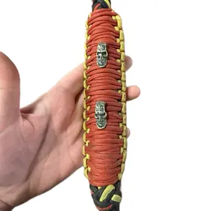 Custom paracord Get Back Whip, motorcycle accessory, ideal for handlebar.