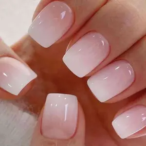 20PCS OAUEE Pink Ombre Semi Cured Gel Nail Strips | Soft Milky Gradient | Clean Girl Look | Salon-Quality at Home | 5-Min UV Cure | Flexible Trim & Shape | Long Lasting 14–21 Days