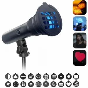 RGB Photography Flashlight - 7500mAh 4 Color Portable LED Video Spotlight with 20 Patterned Light Filters, Handheld Zoomable Fill Light for Video Recording, Photo, Sunset, Content Creation