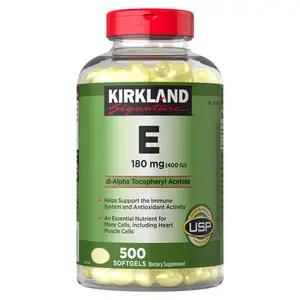 Kirkland Signature Vitamin E 180 mg 500 Softgels for Immune Support & Antioxidant Health Essential Nutrient