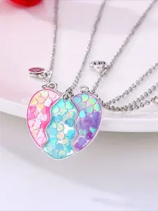 3pcs/set Unique Exquisite Jewelry Gift Cute 1/3 Heart Pendant Necklace for Woman A Gift for A Good Friend Friendship Necklace