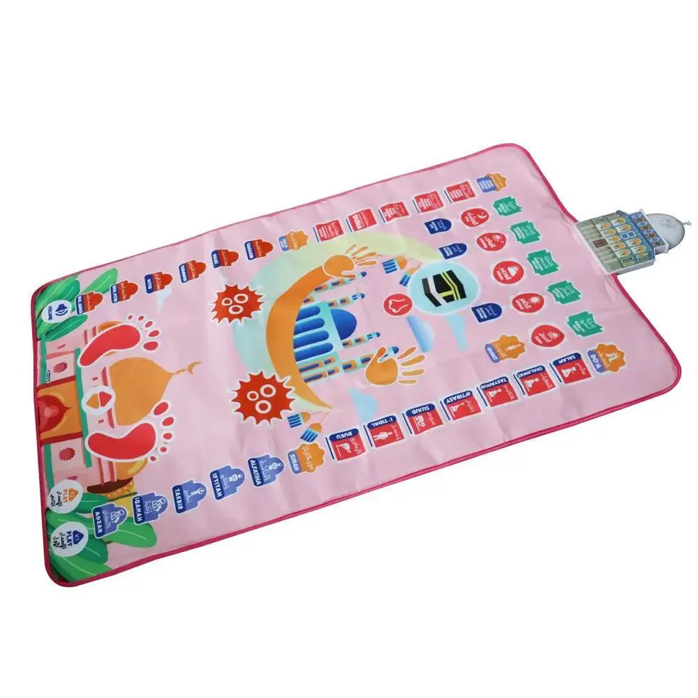Interactive Educational Prayer Mat for Children, Illustrated Design with Touch-Sensitive Audio for Daily Practice - Battery Operated, 70x110cm, Smart Prayer Mat, All Seasons, Includes Mat, Do Not Wash