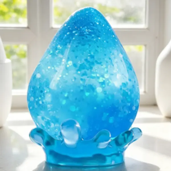 Sparkle Blue Water Drop Squishy Toy - Super Soft Maltose Texture Decompression Squeeze Sensory Fidget Stress Relief Toy, Oddly Satisfying Anxiety Relief Product for Office Workers, Calm Corner Use