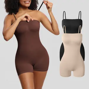 OYV Women's Seamless Removable Strapless Bodysuits For Women's Yoga Rompers