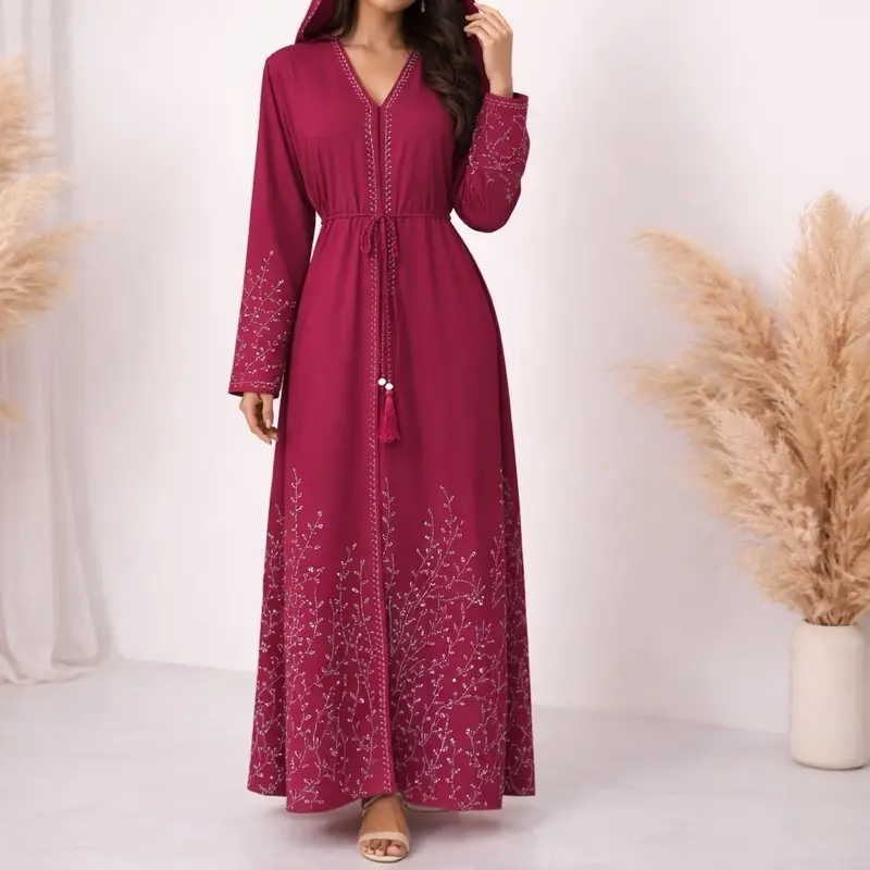 Dubai Abaya - Brown Dress with Unique Design Dubai Abaya - Brown Dress with Unique Design