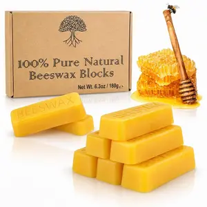 Eco Lux 8 Yellow Beeswax Blocks    Bees Wax 6.5oz