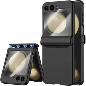 X-PCS35   for Samsung Galaxy Z Flip 5 Case, Hinge Protection, Built-in Screen Protector, Wireless Charging, Shockproof, Anti Scratch Slim Phone Protective Cover for Galaxy Z Flip 5, 2023 Black