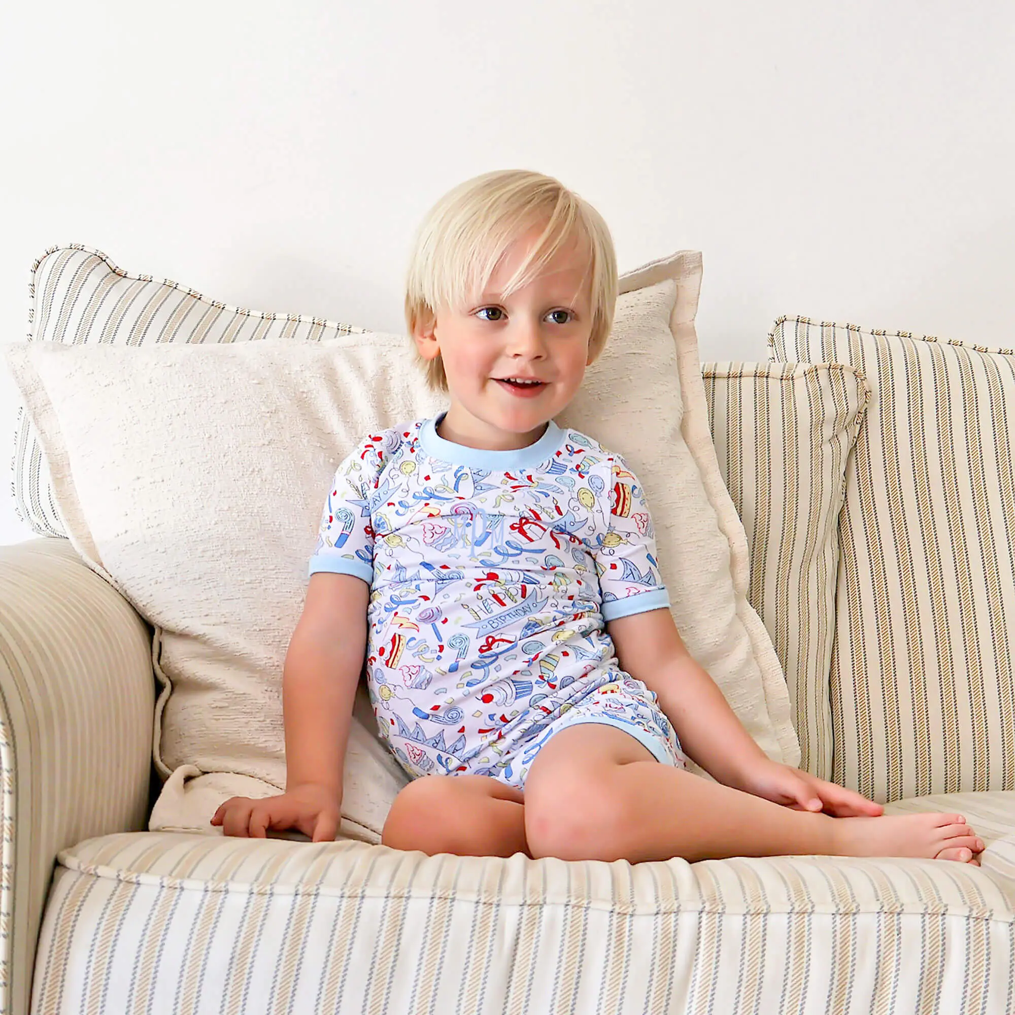Birthday Boy Short Pajamas - Soft Knit Short Sleeve PJs for Bday Boys