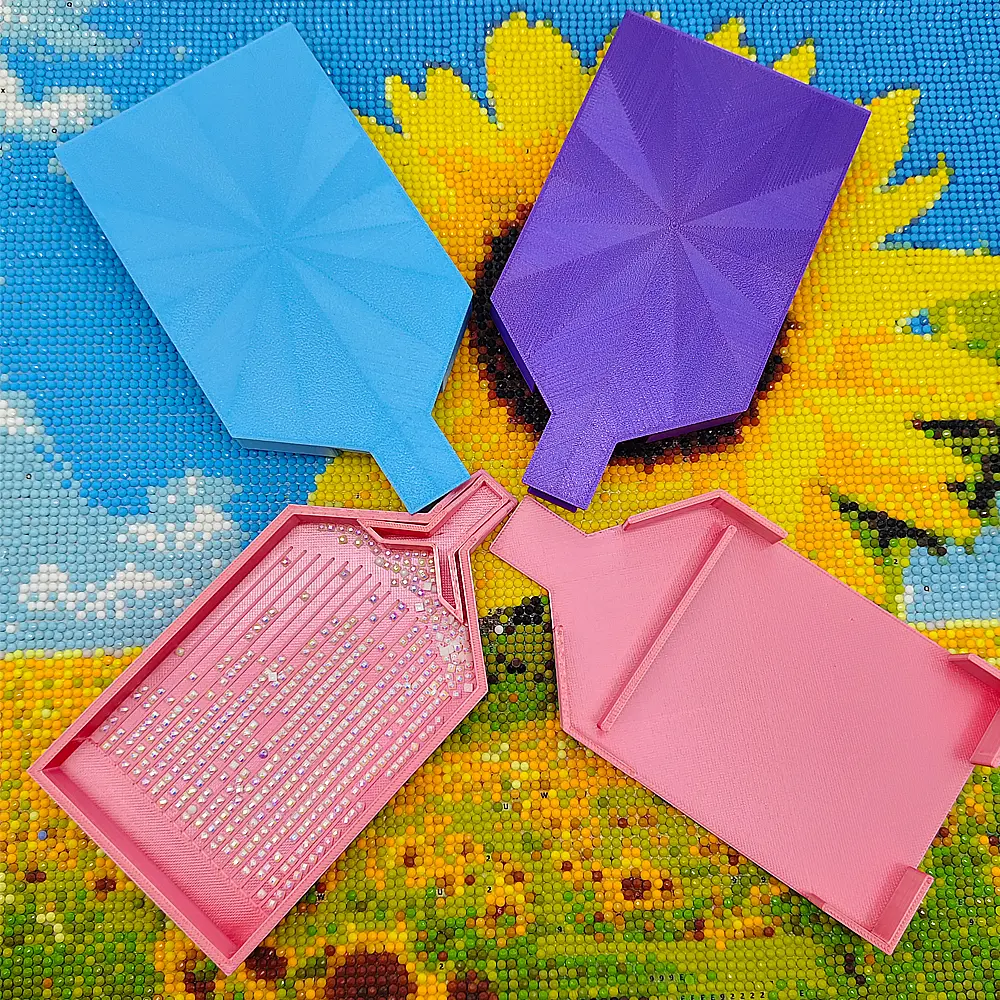 Handmade Y-Shaped Fully Enclosed Plastic Multicolor Dopamine Tray with Flip Closure & Fine Partitions, Multifunctional Storage for Diamond Painting Kits to Prevent Loose Gems