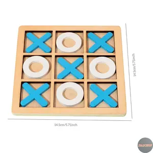 JIAJCHUF Tic Tac Toe Game Interactive Wooden Connect Four, Two Player Desktop Strategy Board Game, Family Fun Activity, Focus and Logic Development Gift, Family Board Games, Tabletop Games