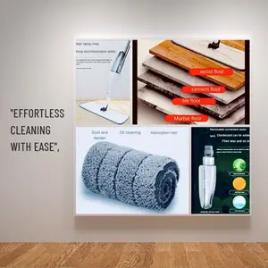 2025 new 360° rotating water spray mop, household wireless hands-free flat mopping tool, wet and dry dual-purpose wooden floor and tile cleaning