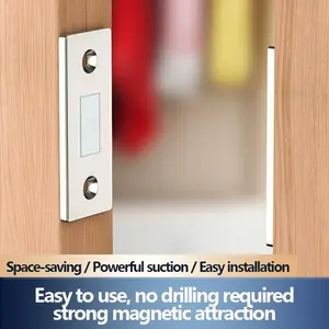 8PCS Magnetic adhesive pad for cabinet doors, cupboard doors, universal sliding drawer locks with strong magnetic force, no drilling required.