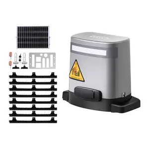 【Summervibes】VEVOR Solar Sliding Gate Opener, 280W Electric Gate Opener for Doors up to 65.6ft 1799lbs, Gear Track Rolling Fence Door Motor with Infrared Sensor & 2 Remote Controls, Driveway Gates Opening System