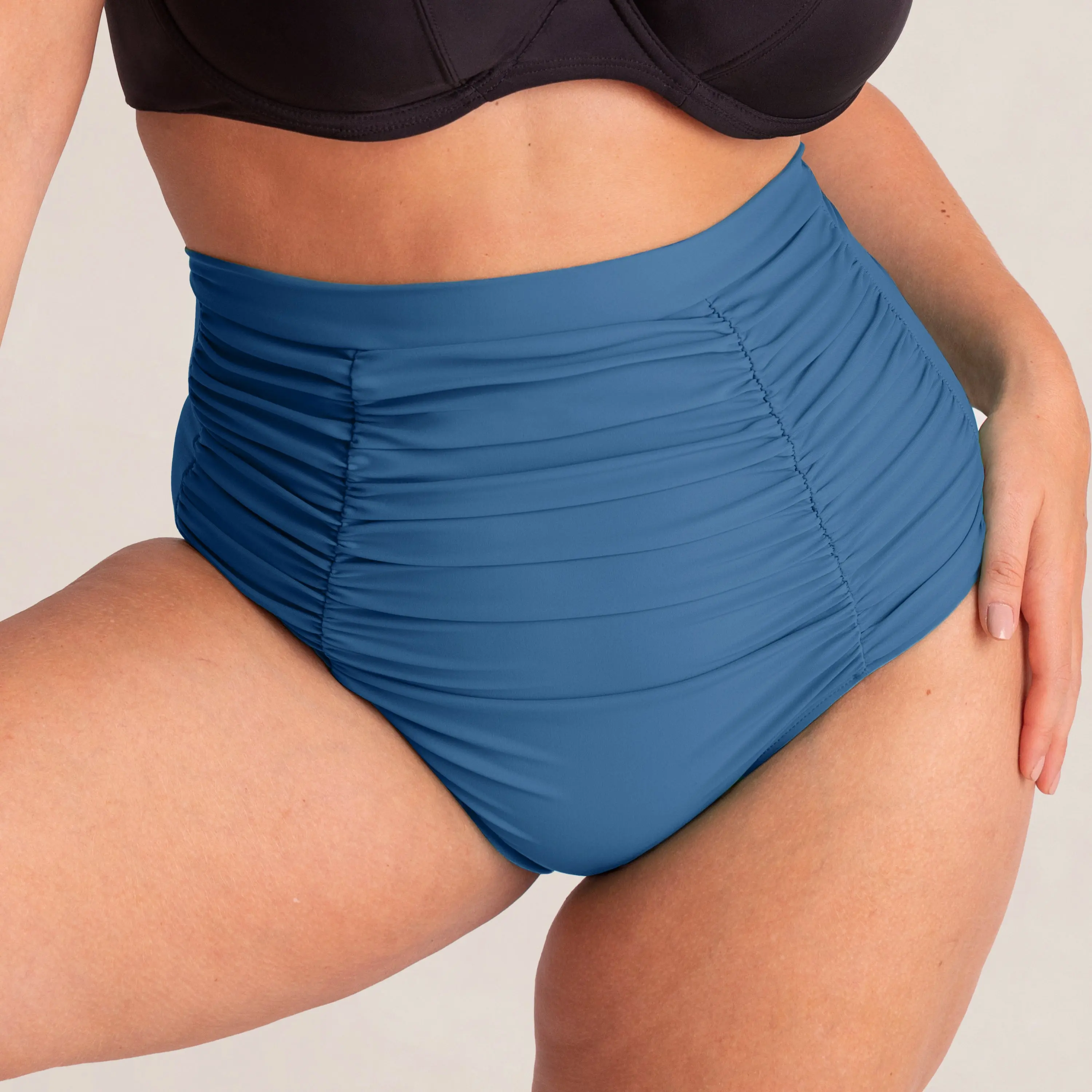 Shapermint Essentials High-Waisted Control Bikini Bottom | Tummy Control Swim Bottom with Full Coverage & UPF 50