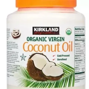 Kirkland Signature Organic Virgin Coconut Oil - Cold Pressed Unrefined, 84 FL OZ, Kosher Certified, High-Quality Ingredients, 2.48L