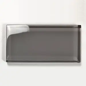 ABOLOS UNBMET0306-PE[FO] Metro Pebble Gray 3 in. x 6 in. Glossy Glass Subway Backsplash Wall Tile