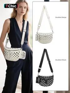 Fashion Rivet Design Crossbody Bag, Punk Rock Style Women's Bag, Casual Shoulder Bag, Adjustable and Removeable Straps