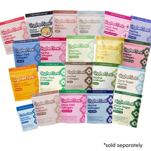 Crushed Tonic Best Sellers - Vanilla Bean - Banana Milk - Strawberry Milk - Matcha Hydrolyzed Marine & Bovine - Skin Glow, Hair & Nails - Halal Kosher Beauty Supplement