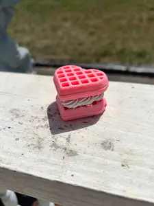 Heart Waffle Fidget Clicker Toy | 3D Printed Stress Relief Click Toy