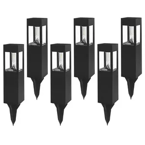 Westinghouse LED Solar Path Lights 30 Lumens 6-Pack Warm White 3000K IP44 Energy-Efficient Outdoor Bollard Lights with 12 Hours Runtime summervibes