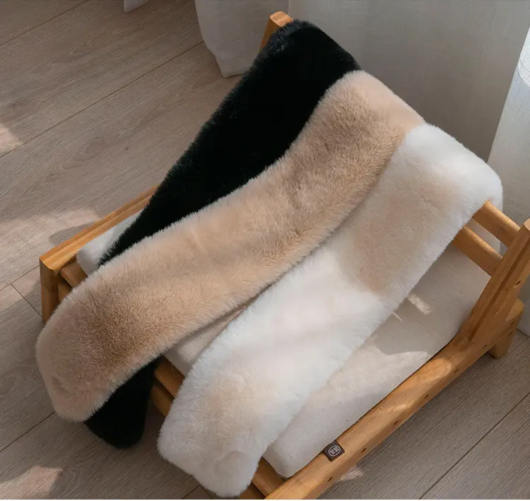 Elegant Faux Fur Cross Scarf - Soft, Stretchy Knit for Warmth & Style | Winter Accessory