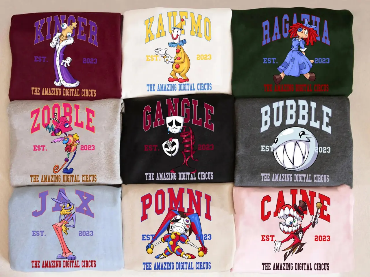 The Amazing Digital Circus T-Shirt, TADC Fan Gift, Circus Characters Shirts, Circus Theme T-shirt, Anime Gift Birthday for Boy Girl
