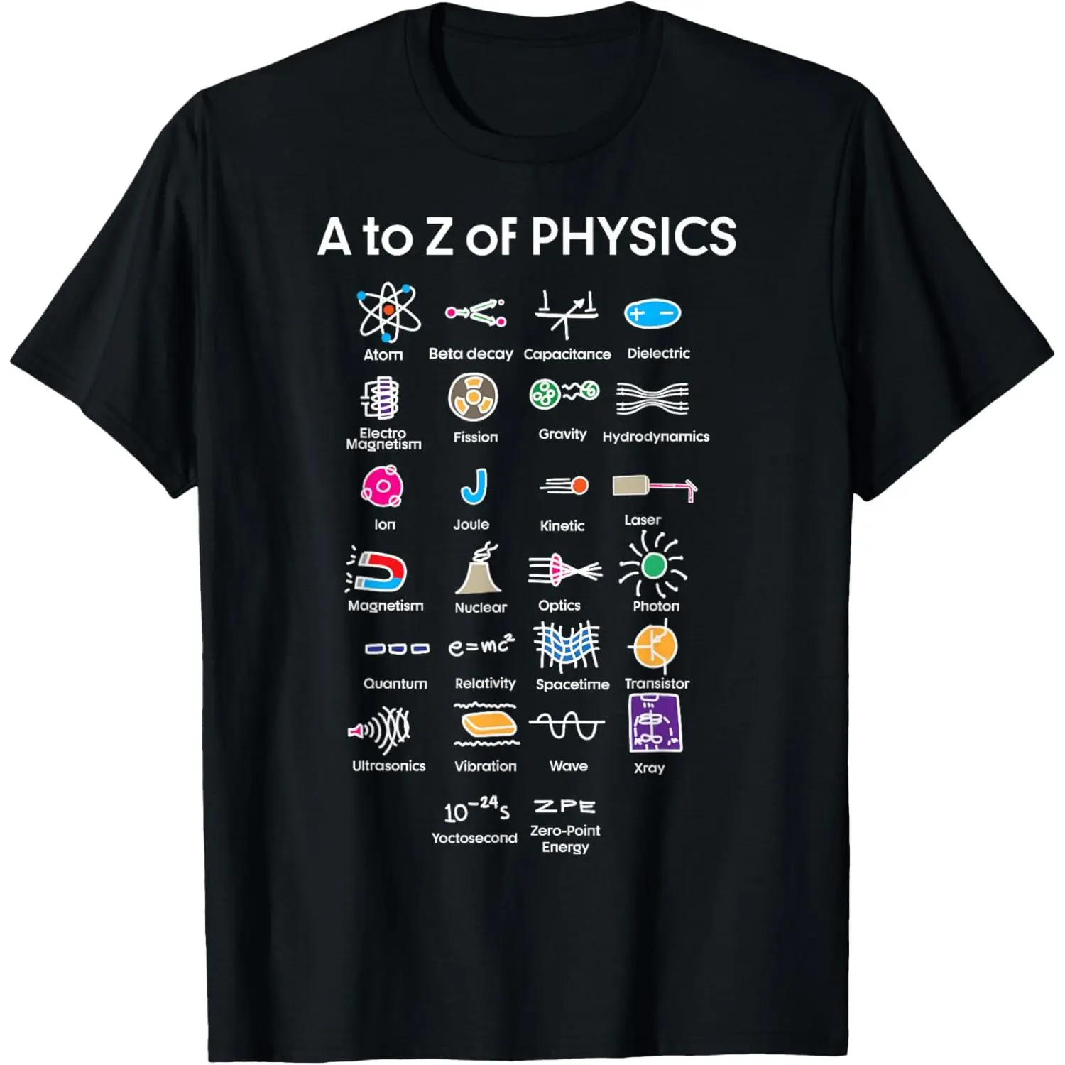 Men's Quantum Physics Graphic T-Shirt, Soft 100% Cotton Regular Fit Top for Science Students, Casual Streetwear & Sports, Menswear, Natural, Short Sleeve, Fashion, Moisture Absorb, Round Neck