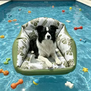 Dog Pool Sofa Float Pad, Inflatable Pet Pool Float with Mesh Seat, Suitable for Large Dogs, Summer Outdoor Water Toy