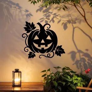 Vintage Metal Pumpkin Wall Decor, Spooky Halloween Artistic Decorative Decoration Plaque, Durable Indoor Outdoor Farmhouse Style, Perfect Gift for Halloween Party