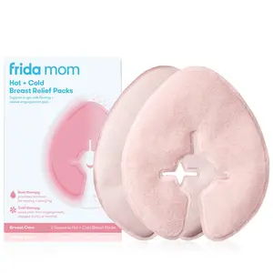 Frida Mom Hot & Cold Breast Relief Packs - 2-in-1 Teardrop Shape for Engorgement & Inflammation Support - Reusable Microwavable & Freezable Nursing Pads for New Moms