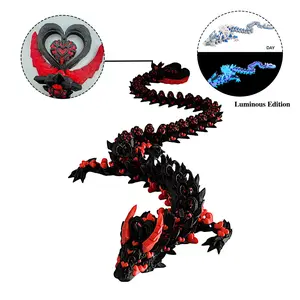 This dragon, 3D printed using PAL material, features flexible joints and is stress-relieving to play with—making it both the perfect decorative piece and an excellent birthday gift. Giant 3D-Printed Dragon. Cute fantasy