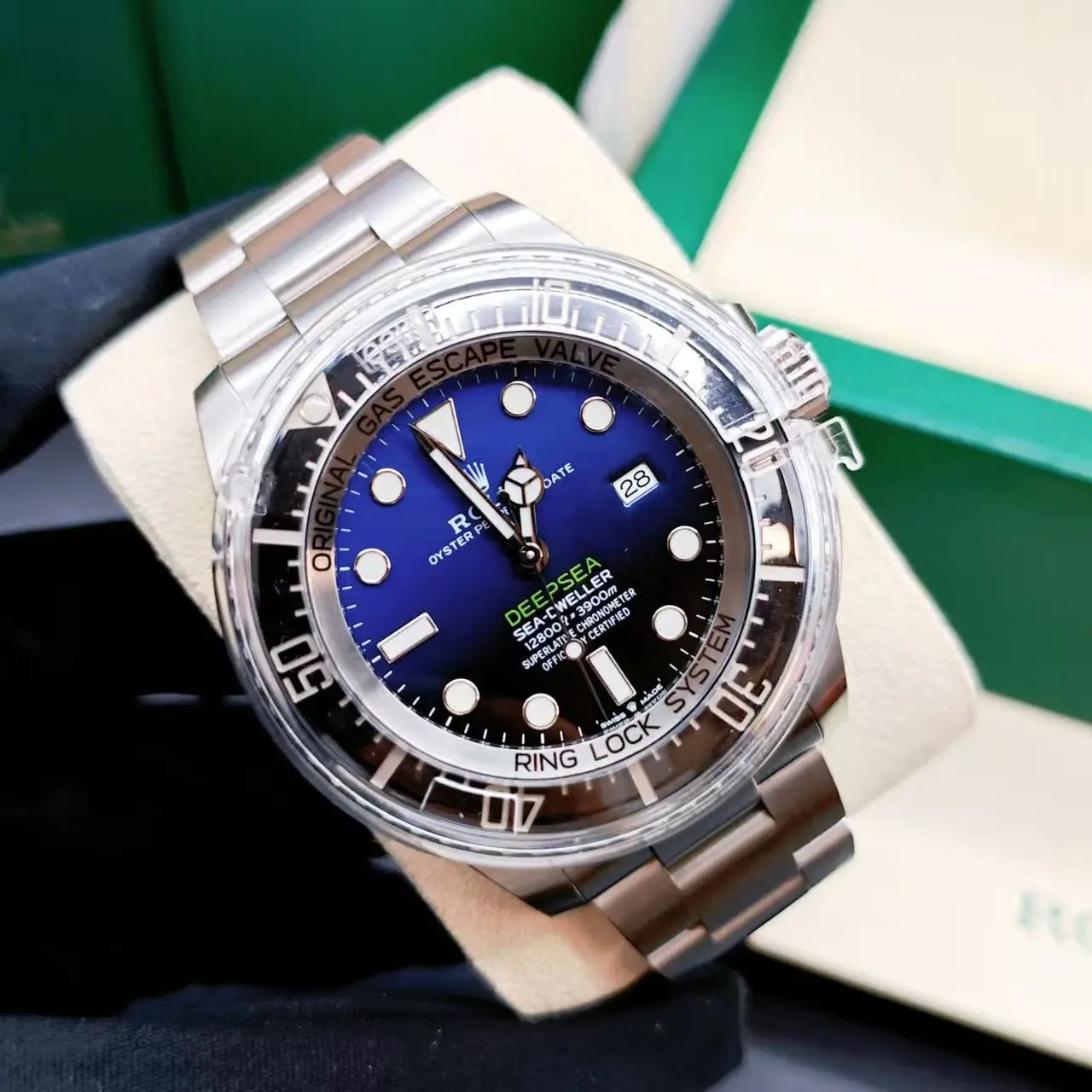 Pre-owned Rolex Sea-Dweller m126660 Deepsea Blue Gradient 44mm Dive Watch