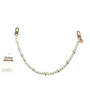 Pearl Luxe Bag Chain – 19” Faux Pearl Purse Strap with Gold Hardware