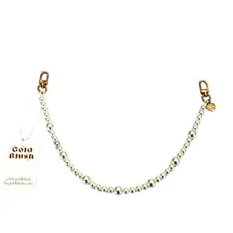 Pearl Luxe Bag Chain – 19” Faux Pearl Purse Strap with Gold Hardware