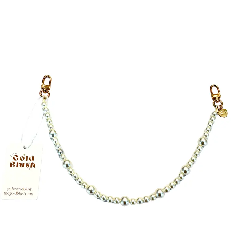Pearl Luxe Bag Chain – 19” Faux Pearl Purse Strap with Gold Hardware